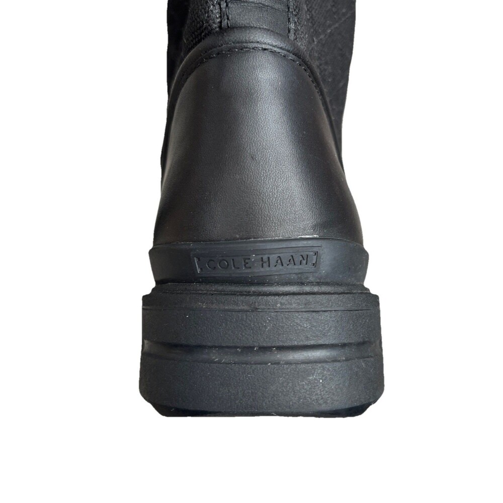 Cole Haan Quilted Women’s Pull  On Mid-Calf Boots Black Leather 7.5 Waterproof - Picture 11 of 13
